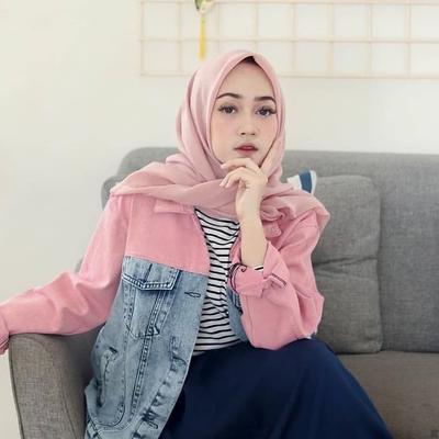 jaket denim pink